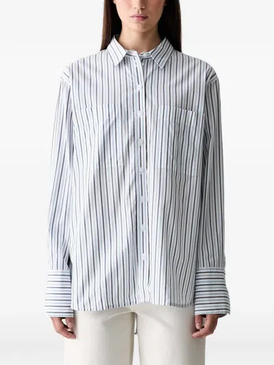 Barbour Fawley Striped Relaxed Long-sleeved Shirt In Blue