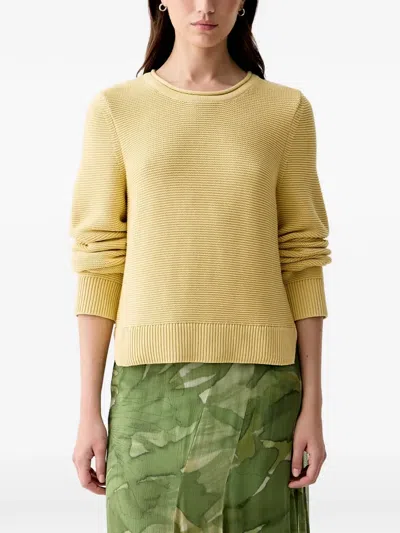 Barbour Fawley Textured-knit Long-sleeved Sweater In Yellow