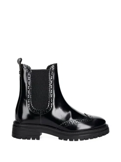 Barbour Fawne Brogue-detail Chelsea Boots In Black
