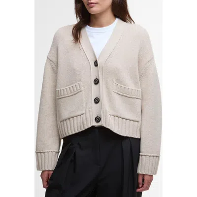 Barbour Faye Cotton & Wool Blend Cardigan In Neutral