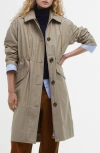 Barbour Fearne Waterproof Jacket With Removable Hood In Light Trench/sky Dress Tartan