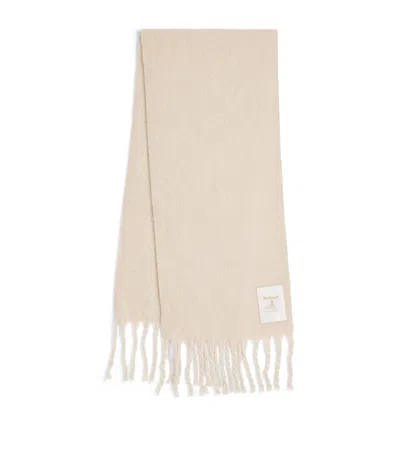Barbour Felt-effect Logo Ellison Scarf In Neutral