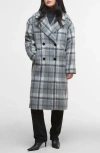 Barbour Fenella Tartan Double Breasted Long Coat In Multi