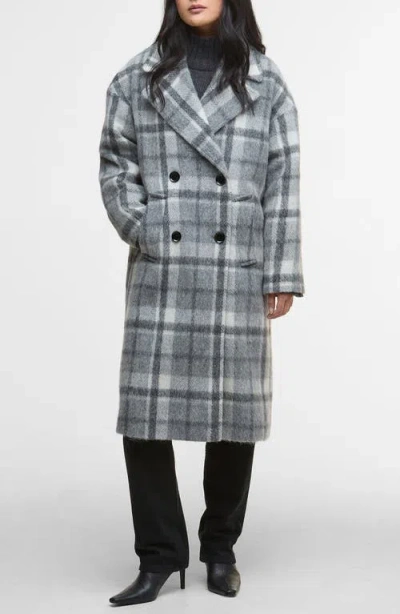 Barbour Fenella Tartan Double Breasted Long Coat In Multi