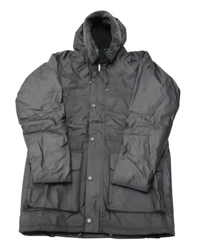 Barbour Fenton Wax Jacket In Black Cotton