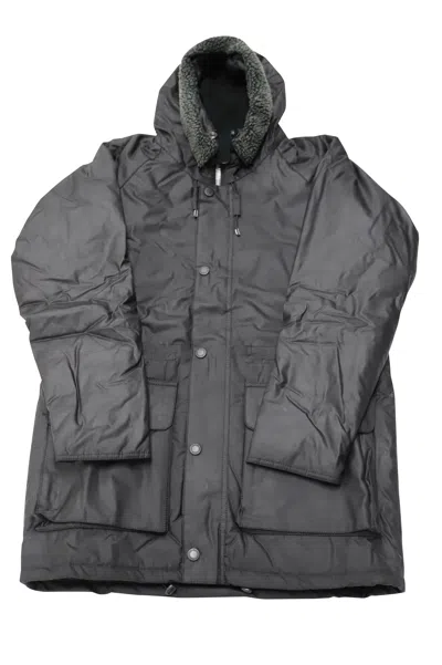 BARBOUR FENTON WAX JACKET IN BLACK COTTON