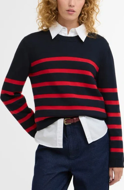 Barbour Fern Stripe Sweater In Blue