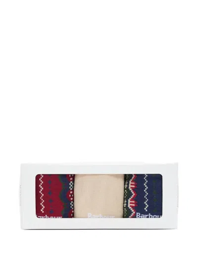 Barbour Festive Fair Isle Socks (set Of Three) In Blue
