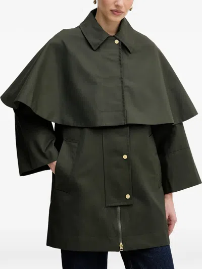 Barbour Fia Cape Waterproof Coat In Green