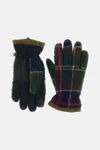Barbour Field Tartan Fleece Gloves In Multi