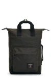 Barbour Field Water Resistant Waxed Cotton Backpack In Olive/black