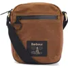 Barbour Field Water Resistant Waxed Cotton Crossbody Bag In Tan/black