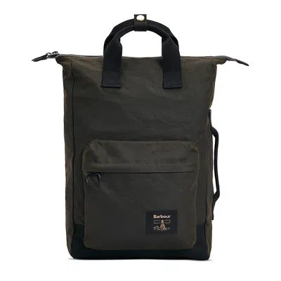 Barbour Field Wax Backpack In Olive/black