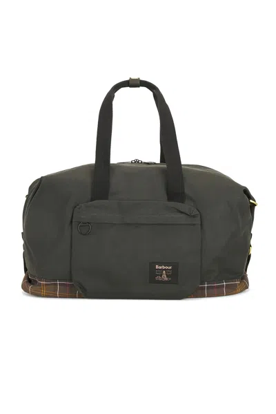 Barbour Field Wax Holdall Duffle In Sage & Classic