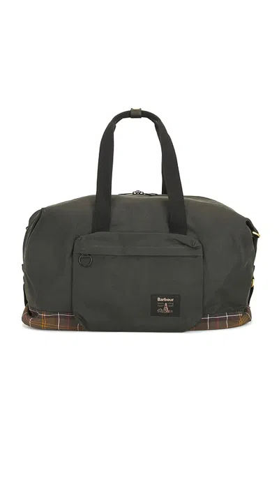 Barbour Field Wax Holdall Duffle In Sage & Classic