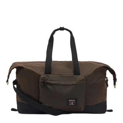 Barbour Field Wax Holdall In Olive/black