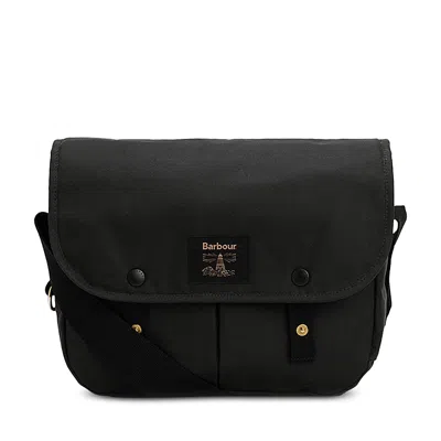 Barbour Field Wax Riever Crossbody Bag In Black