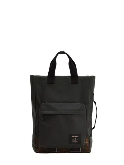 Barbour Field Wax Sage/classic Backpack In Green