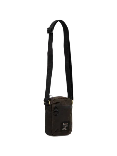 Barbour Field Waxed Crossbody Bag In Brown