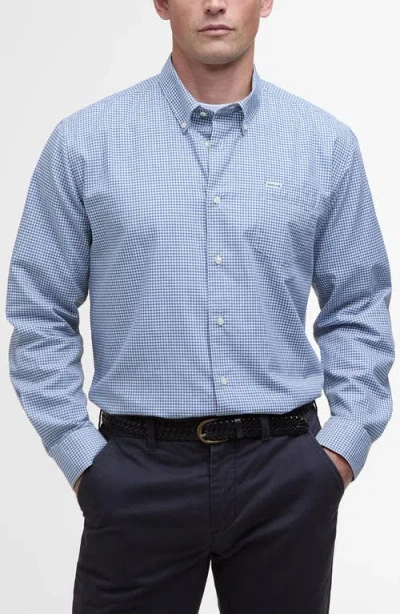 Barbour Finwell Tailored Fit Gingham Button-down Shirt In Sky