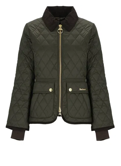Barbour Fitted Beadnell Quilt Jacket In Green