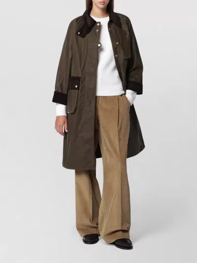 Barbour Kirklees Corduroy-trimmed Waxed Cotton Jacket In Multi