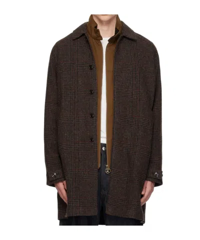 Barbour Flannel Coat In Brown