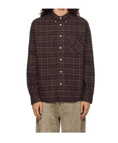 Barbour Cotton Mineral Tartan Dunoon Shirt In Brown