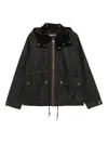 Barbour Flap-pocket Hooded Jacket In Black