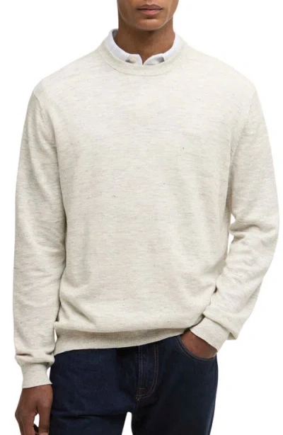 Barbour Flaxby Linen Blend Crewneck Sweater In Neutral