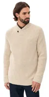Barbour Fleck Shawl Neck Sweater Pearl In Pearl