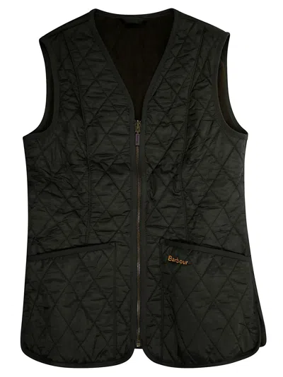 Barbour 'betty' Fleece Lined Quilted Liner In Olive