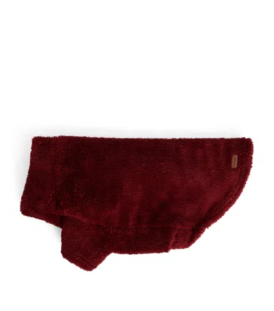 Barbour Fleece Brindle Dog Jumper In Red