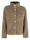 Barbour Fleece Button-fastening Jacket In Brown