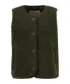 Barbour Fleece Buttoned Gilet In Green