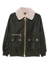 Barbour Womens Archive Olive Maxine Faux-fur-collar Waxed-cotton Jacket In Green