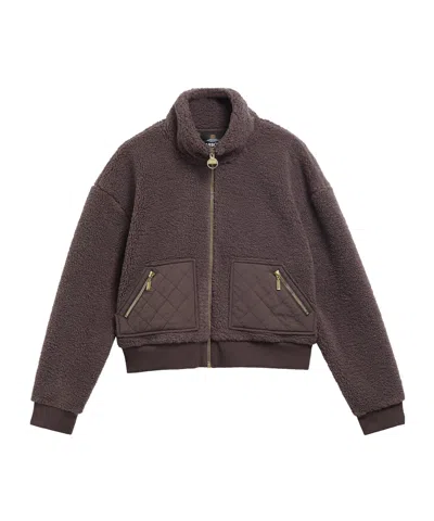 Barbour Fleece Zip Jacket In Brown