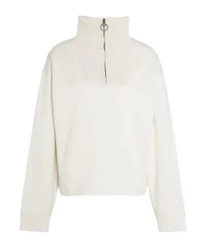 Barbour Fleur Half-zip Sweatshirt In Neutral