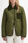 Barbour Moss Green Quilted Jacket In Dark Moss Green/light Sand