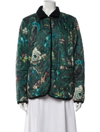 Pre-owned Barbour Floral Print Evening Jacket In Green