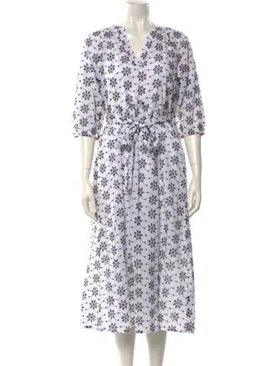 Pre-owned Barbour Floral Print Long Dress W/ Tags In Multi