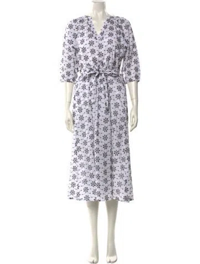 Pre-owned Barbour Floral Print Midi Length Dress W/ Tags In Multi