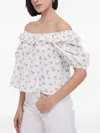 Barbour Floral-print Off-the-shoulder Top In White