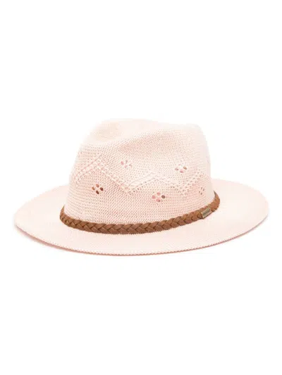 Barbour Flowerdale Crochet-knit Trilby In Pi31 Primrose Pink