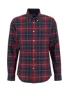 Barbour Tailored Plaid Shirt Button-down Collar In Brown