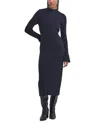 Barbour Francis Rib Knit Midi Dress In Navy