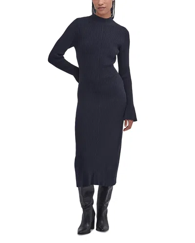 Barbour Francis Rib Knit Midi Dress In Navy Blue