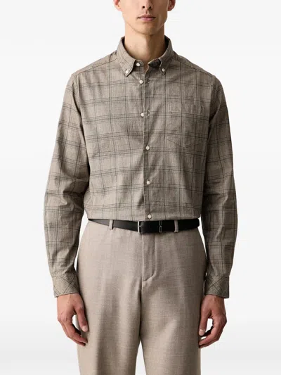 Barbour Franklin Tailored Check-print Button-down Shirt In Neutral