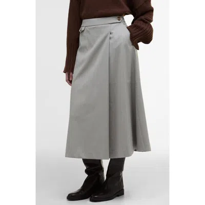 Barbour Freya Faux Wrap Midi Skirt In Gray