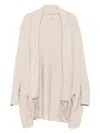 Barbour Fringe-detail Shawl-collar Cardigan In Neutral
